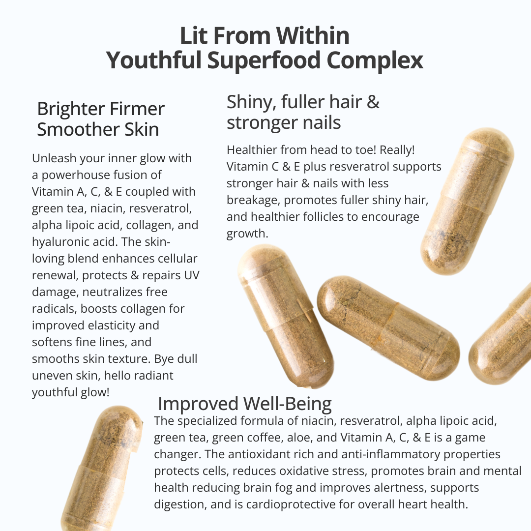 Unleash Your Inner Glow: Antioxidant Supplement for Youthful Skin, Stronger Hair & Nails, and Improved Wellbeing