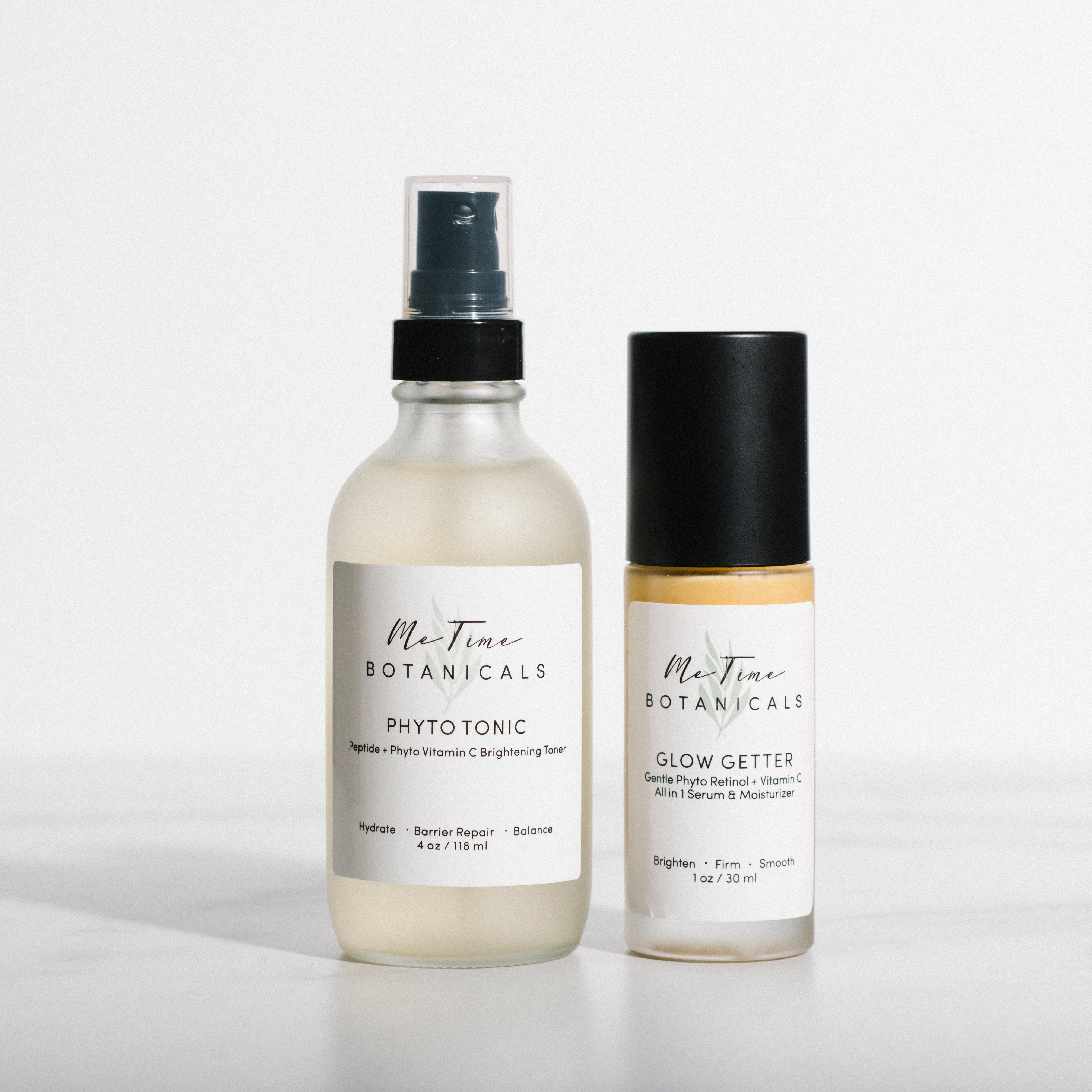 Two skincare products from Mo Time Botanicals on a white background