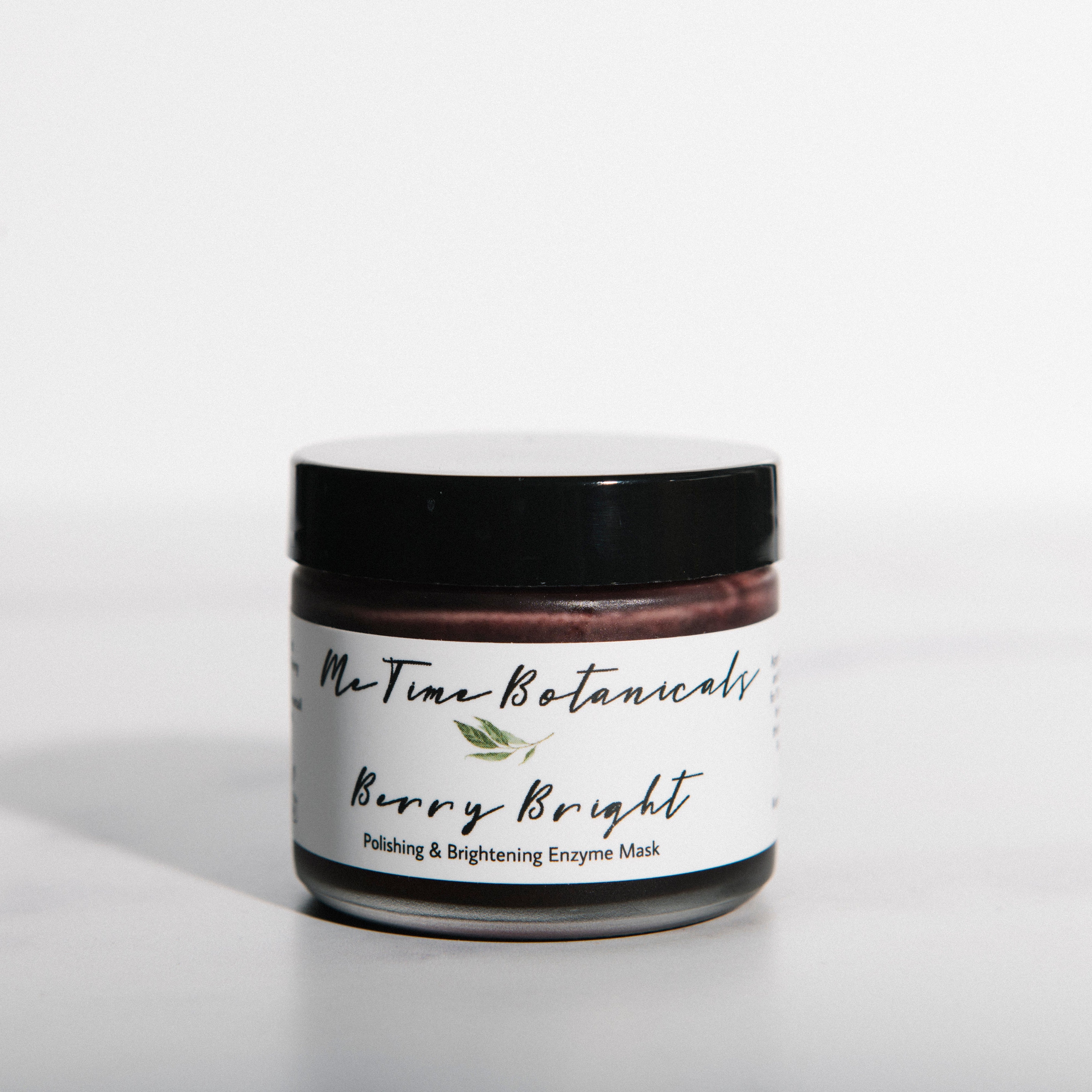 Jar of 'Berry Bright' mask from Me Time Botanicals on a white background