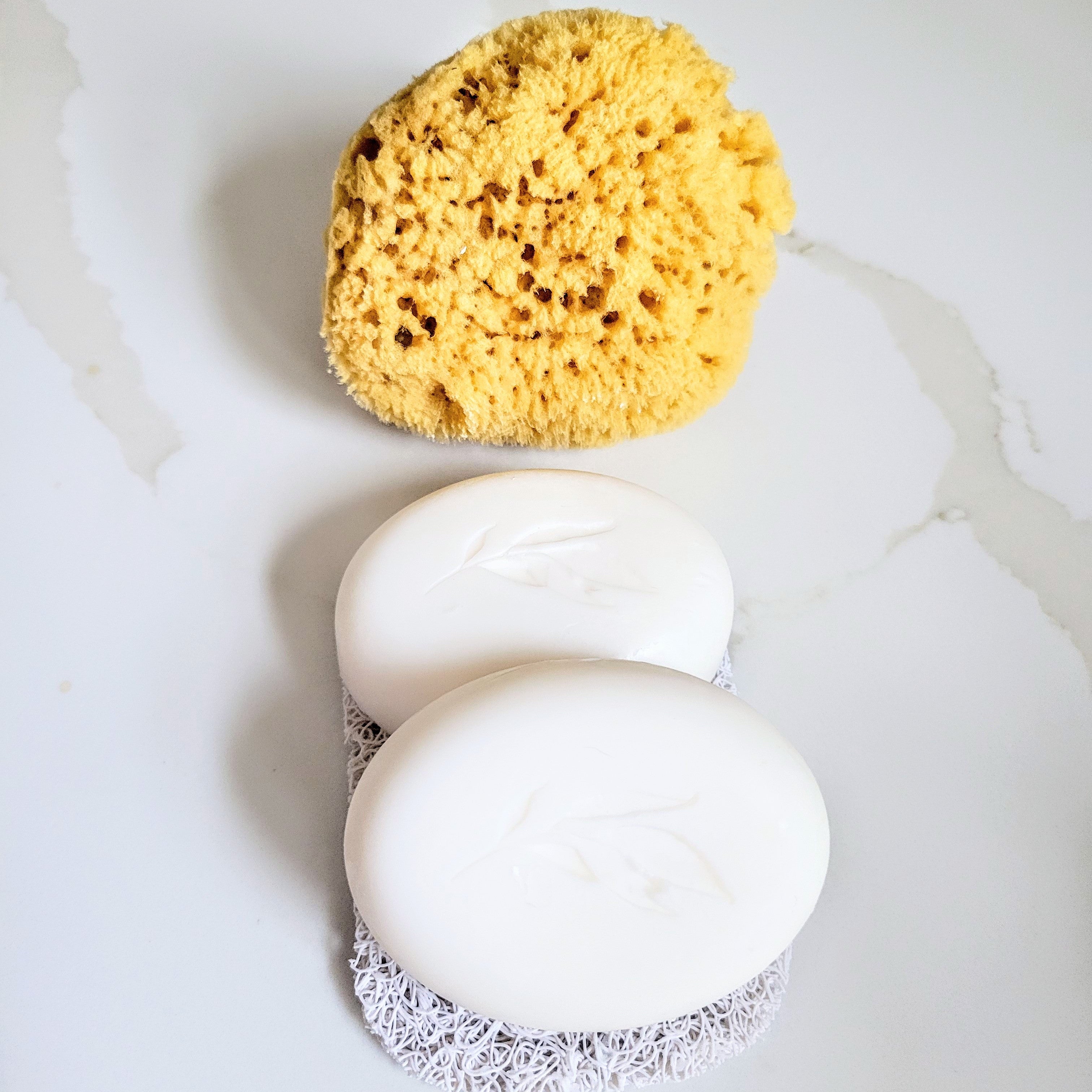 Yellow Sea Sponge with 2 Cleansing Bars