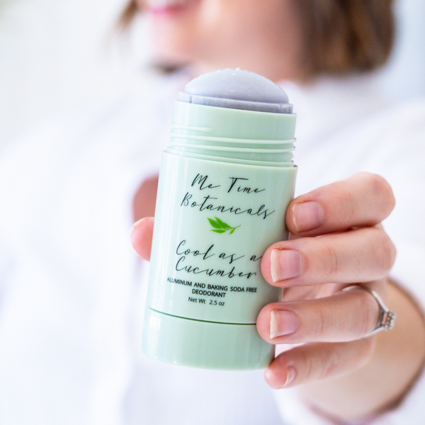 Skincare product with a white label on a light gray background